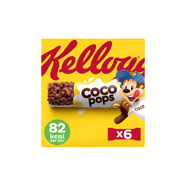 Kellogg's Coco Pops Chocolate Cereal Bars Multipack 6x20g – delicious crispy rice bars coated in chocolate